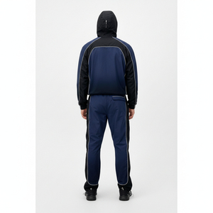 New Design Custom Men's Hooded Windbreaker <b>Set</b> Color Blocking Sporty Tracksuit Jacket And Pants Breathable Lightweight Autumn - Product Image 2