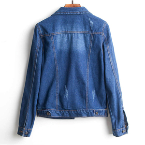 Women's Autumn Washed <b>Denim</b> <b>Jacket</b> Modern Fashion Casual Style Breathable Everyday Comfort <b>Cropped</b> Fit Durable Stitching Custom - Product Image 2