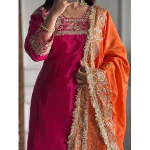 Ropa de fiesta de diseñador para mujer, parte inferior superior y hermoso conjunto Dupatta - Product Image 4