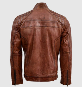 Chaqueta de Cuero Casual de Alta Gama para Hombre Waqar Teez, Cuero Genuino de Secado Rápido y Transpirable, Moda Otoñal Personalizable - Product Image 3
