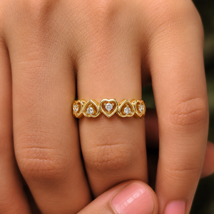 Bague en or jaune 14K 18K avec diamant de laboratoire brillant rond DEF VVS en forme de cœur, bijoux fins, cadeau d'anniversaire, OEM ODM, vente en gros - Product Image 2