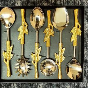 Cuillère en laiton de designer haut de gamme, accessoires de cuisine, ensemble de couverts de luxe en laiton, fourchette, produit en promotion, fabriqué en Inde - Product Image 1