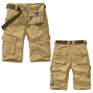 Distressed Canvas <b>Cargo</b> Shorts Men Anti-Wrinkle Slim Fit Summer Streetwear <b>Stretch</b> Vintage Breathable Casual Fashion Shorts - Product Image 1