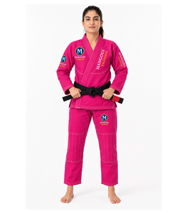 MANGOES FASHION - Uniforme de Jiu Jitsu Rosa Unisex, 380 g, Algodón, Absorbente de Humedad, Costuras Reforzadas, Transpirable, Ropa de Entrenamiento para Adultos - Product Image 2