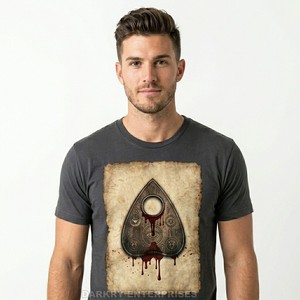 T-shirt noir pour homme en gros, imprimé code-barres sang, coton épais, streetwear, hip-hop, hauts pour hommes, service d'impression de logo personnalisé ODM - Product Image 3