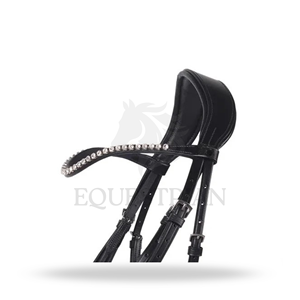 Bridon d'équitation anglais NEHZA BRIDLE BLACK, taille complète, pour le confort du cheval - Product Image 4