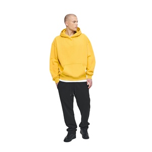 Hommes 100% coton 500gsm blanc poids lourd épais impression logo troupeau sweats à capuche impression personnalisée épaule tombante sweat à capuche hommes - Product Image 2