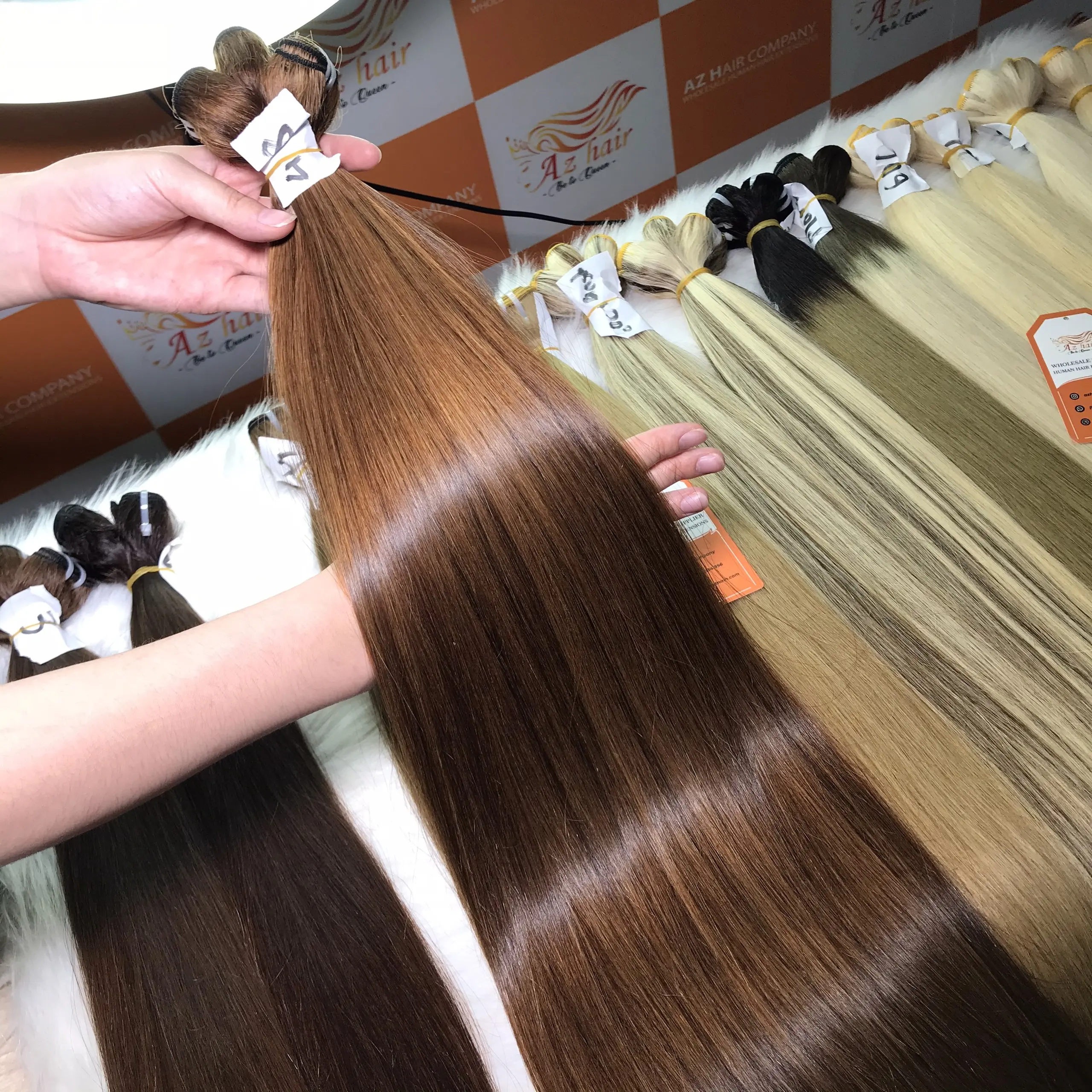 Schnelle Lieferung Vietnam esische natürliche gerade dunkelbraune Farbe Hochwertiges menschliches Haar zum Verkauf