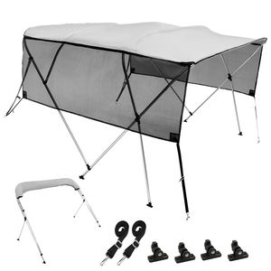 Tendalino Bimini a 4 Archi Staccabile per Barca con Telo in Poliestere 600D, Telaio in Lega di Alluminio da 1 Pollice, Borsa Portaoggetti Inclusa - Nuovo - Product Image 1