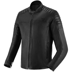 Chaqueta de Cuero para Motociclista, en Negro con Protección Corporal en Rojo, Chaquetas de Cuero para Carreras de Motos - Product Image 1
