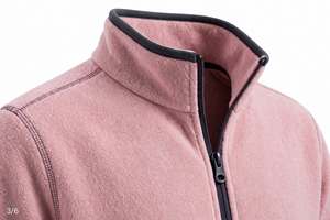 Custom Dusty Rose Pink Full Zip Polar Fleece Jacket Women Stand Collar Warm Soft Winter <b>Thermal</b> Casual Zipper Coat Heavyweight - Product Image 5