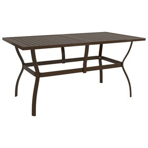 Grande table de jardin en acier durable, revêtement poudré brun, tables d'extérieur - Product Image 1