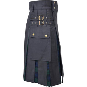 Top Selling Women's Black <b>Watch</b> Tartan Hybrid Kilt Traditional Scottish Cotton Plaid Handmade Wholesale Manufacturer - Product Image 2