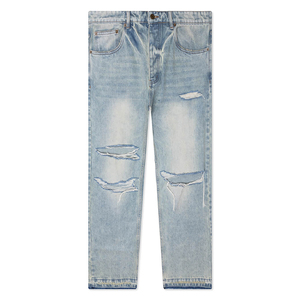 Premium Men’s Straight Fit Denim <b>Jeans</b> <b>Soft</b> Midweight Cotton Stonewashed Casual Streetwear Wholesale Supplier - Product Image 1