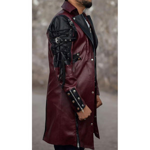 Chaqueta de Cuero Estilo Steampunk de Dos Tonos, Chaqueta Gótica con Cierre de Cremallera, Cuero Sintético con Bolsillos Interiores, Hecha a Mano Personalizada - Product Image 5