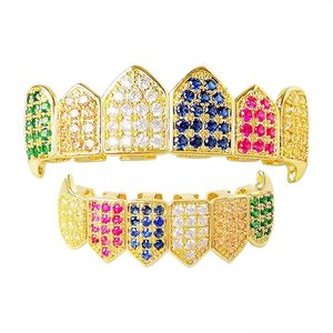 Grillz personnalisés en moissanite VVS avec pierres colorées, pour dents supérieures ou inférieures, en argent sterling, entièrement sertis de moissanite - Product Image 6