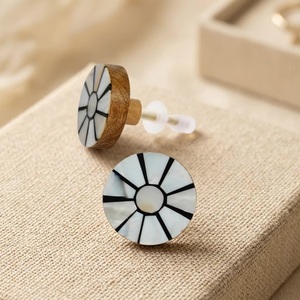 Beads Art Modern MOP Wood Resin <b>Brass</b> Handicraft Drawer Door Cabinet <b>Knobs</b> Pull Handle Kitchen Bathroom Living Room Wardrobe - Product Image 1