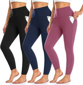 Leggings con cintura elástica y efecto push-up para mujer, talla grande, estilo fitness con bolsillos, material suave y ligero, los mejores leggings para mujer. - Product Image 1