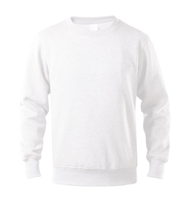 Sudadera de punto para hombre, cuello redondo, color blanco, algodón, corte regular, estilo casual, para otoño, disponible para la venta. - Product Image 1