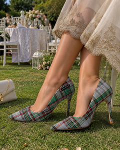 Escarpins à talons aiguilles écossais personnalisés pour femmes, motif tartan, pour mariage, soirée, fabricant OEM & ODM - Product Image 6
