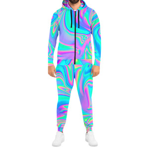 Men's Winter Sports Streetwear <b>Tracksuit</b> Sublimation Printed 100% <b>Polyester</b> Quick Dry Breathable Lightweight Elastic Waist Full - Product Image 1