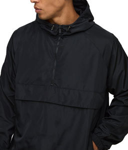 Chaquetas con Capucha y Media Cremallera Negras Lisas Personalizadas, Cortavientos de Alta Calidad para Otoño e Invierno, Unisex, con Bordado Frontal e Impermeables - Product Image 2