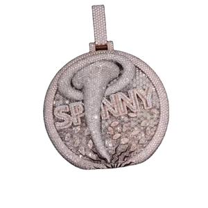 Pendentif en argent 925 serti de diamants, testeur de diamants Fashion Pass, bijoux personnalisés, pendentifs en moissanite VVS, diamants glacés, bijoux pour hommes - Product Image 1