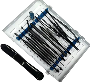 Kit de Cirugía Oral Periodontal Microquirúrgica, Juego de Instrumentos Quirúrgicos Dentales, Portaagujas, Pinzas, Tijeras, Elevador de Periósteo - Product Image 1