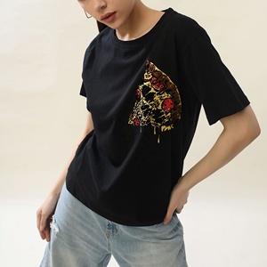 Camiseta de Verano para Mujer, Estilo Hip Hop, Cuello Redondo, Manga Corta, con Estampado Personalizado, Tejido Ecológico y Transpirable - Product Image 2