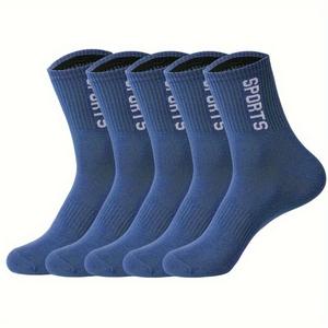5 paires de chaussettes pour hommes, grande taille, respirantes, chaussettes de sport en coton, décontractées, athlétiques, printemps automne, nouveau design pour homme - Product Image 3