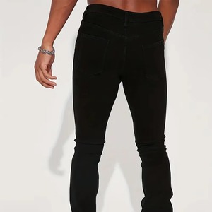 Pantalon en jean pour homme, style streetwear, couleurs unies, coupe crayon, 100% coton, taille haute, respirant, écologique, séchage rapide - Product Image 2