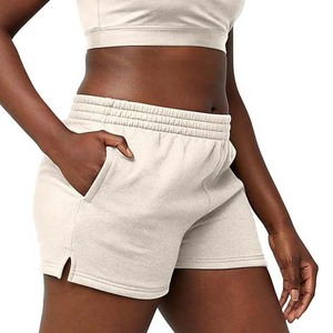 Shorts pour femmes en molleton français respirant, séchage rapide, coupe ajustée, style moto et biker, en laine/cachemire, teint sur mesure, pour toutes les saisons - Product Image 4