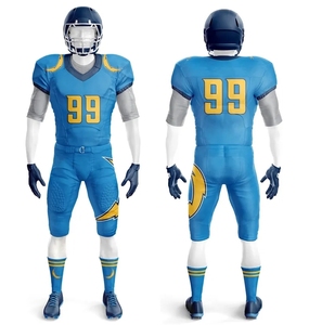Uniformes de football américain personnalisables, imprimés par transfert thermique rouge, 100% polyester, respirants, coupe régulière, pour hommes, toutes saisons - Product Image 6