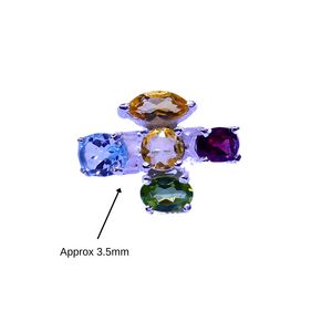 Wedding Wear 925 Sterling Silver Gold Plated Jewelry Multi Tourmaline Gemstone Women Wear Classc <b>Couple</b> <b>Ring</b> - Product Image 3