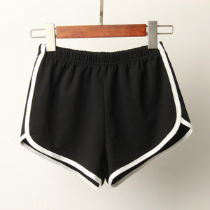 Shorts de Punto Rosa para Mujer, Cintura Alta, con Franja Lateral, Cintura Elástica, Estilo Casual, Transpirables, de Spandex y Poliéster - Product Image 2
