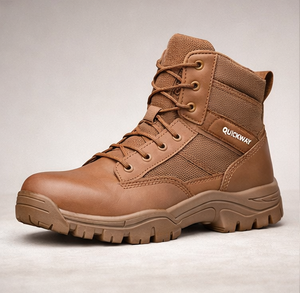 Bottes de jungle en cuir à tige haute pour hommes, chaussures de travail d'extérieur, chaussures tactiques d'extérieur pour hommes, chaussures de style durable et imperméables - Product Image 2