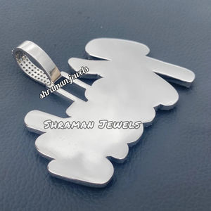 Men's 925 <b>Solid</b> <b>Silver</b> Big Hip Hop Pendant Custom Initial Name <b>Necklace</b> Moissanite Diamond Gold Plated Bling for Parties Gifts - Product Image 6