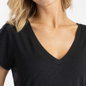 Camisetas de Cuello en V para Mujer de la Mejor Calidad, Venta al Por Mayor, Impresión de Logotipo Personalizado, Camisetas 100% Algodón, Camisetas Lisas de Estilo Urbano - Product Image 6