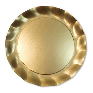 Assiette de présentation dorée à motif floral, décorative de luxe, pour service alimentaire, décoration de mariage et mise en table - Product Image 3