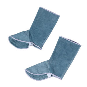 Protège-chaussures en cuir de vachette fendu de qualité supérieure, résistants aux étincelles, avec fermeture élastique, robustes et ignifuges - Product Image 1