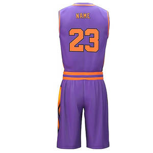 ชุดบาสเก็ตบอลสั่งทำขายส่ง ผ้าโพลีเอสเตอร์ 100% เป็นมิตรกับสิ่งแวดล้อม แห้งเร็ว ระบายอากาศได้ดี พิมพ์ลาย ป้องกันแบคทีเรีย ป้องกันรังสียูวี - Product Image 4