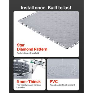 Piastrelle Antiscivolo per Pavimento Garage con Superficie Diamantata, Confezione da 8, 20.2 X 20.2 X 0.2, Pavimentazione Modulare Incastrabile per Garage - Product Image 3