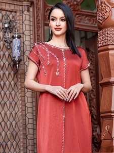 Robe abaya brodée, abaya de luxe Dubaï, abaya en gros, robe abaya de luxe, abaya en lin, abaya brodée, fabricant sur mesure - Product Image 1