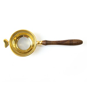 New Arrival Gold Metal Tea <b>Strainer</b> With Wooden Handle Fine Mesh Loose Leaf Tea Infuser <b>Colander</b> - Product Image 4