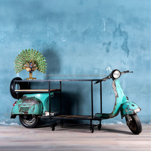 Table de bar vintage en bois massif, style industriel, mobilier de comptoir, design moderne, rangement, pour café, restaurant, décoration intérieure, Nouveauté 2026 - Product Image 2