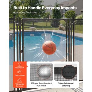 Kit di Sicurezza per Porte Esterne, Cancello per Recinzione Piscina Interrata 4 x 2,5 Piedi con Chiusura in Metallo, Accessori per Piscina - Product Image 4