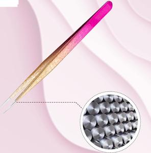 Pince à épiler inclinée de haute qualité pour cils, avec revêtement dégradé de précision, outil essentiel pour l'application de faux cils - Product Image 4
