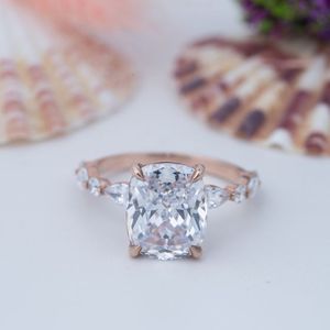 925 <b>Silver</b> Moissanite Oval Cut Prong <b>Solitaire</b> <b>Ring</b> White Gold Plated for Certified Elegant Engagement Wedding Jewelry Gift for - Product Image 1