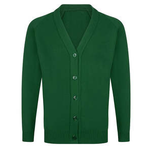 Suéter Cárdigan Grueso de Punto para Hombre, con Botones Cubiertos, Logotipo Frontal, Mangas Largas, Abrigo para Uniforme Escolar - Product Image 2