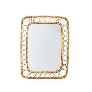 Espejo de pared rectangular de ratán natural, estilo bohemio, espejo decorativo de ratán, decoración única para dormitorio, sala de estar, de Vietnam. - Product Image 1